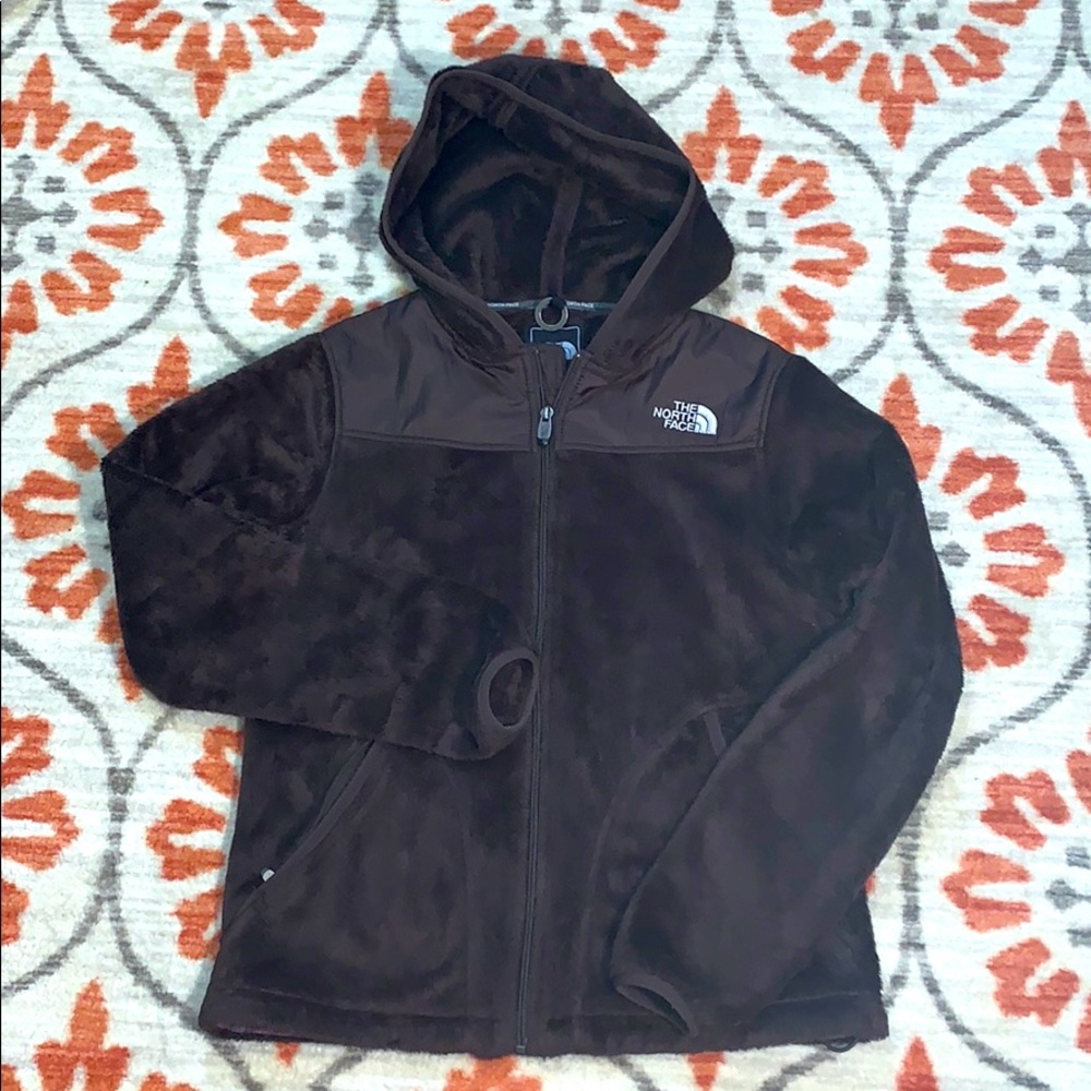 Chocolate North Face jacket; great condition; M